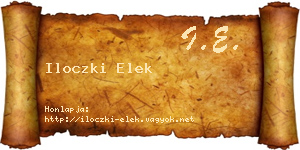 Iloczki Elek névjegykártya